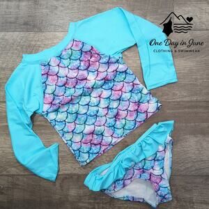 Amzbrly Long Sleeve Rashguard Bikini Swimsuit Size L